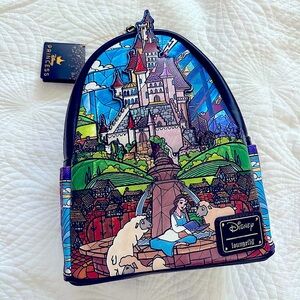 Loungefly Disney Princess Belle Castle Series Mini Backpack NWT